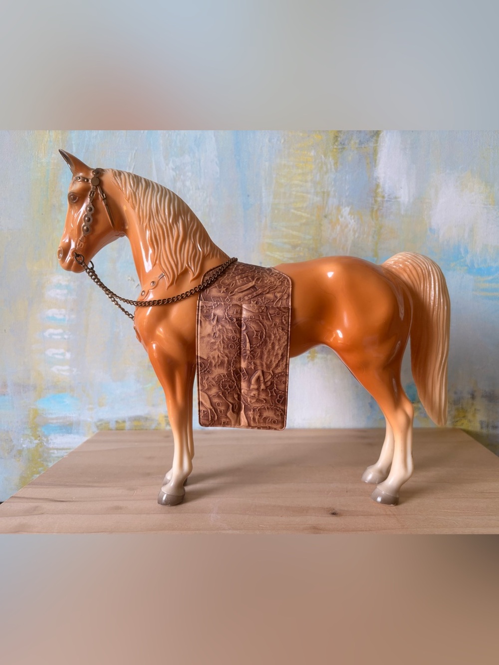 Vintage Breyer Western Horse Grooming Kit with Tooled Saddle
